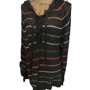 Retro Torrid Womens Long Sleeve Bohemian Knitted Sweater With Hood Size 3X